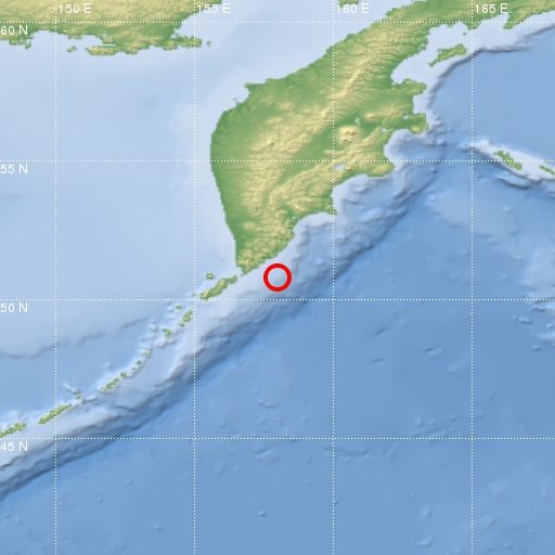 map showing earthquake location