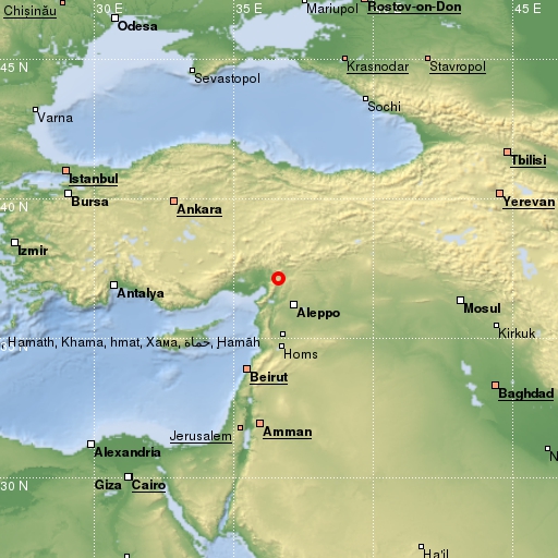 map showing earthquake location