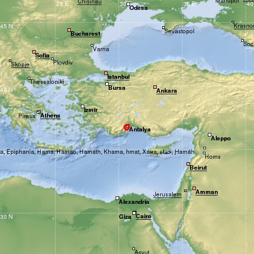 map showing earthquake location