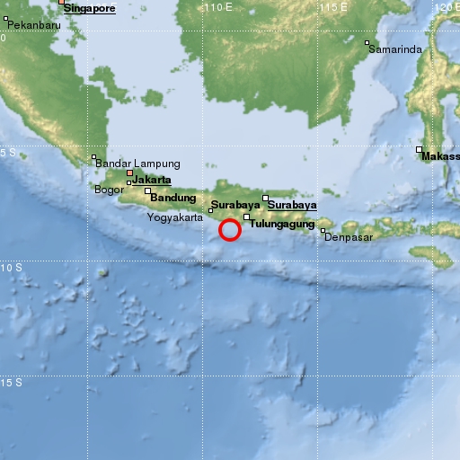 map showing earthquake location